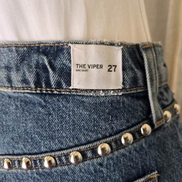 Hudson- The Viper Skirt- Studded Denim Skirt - Picture 3 of 3